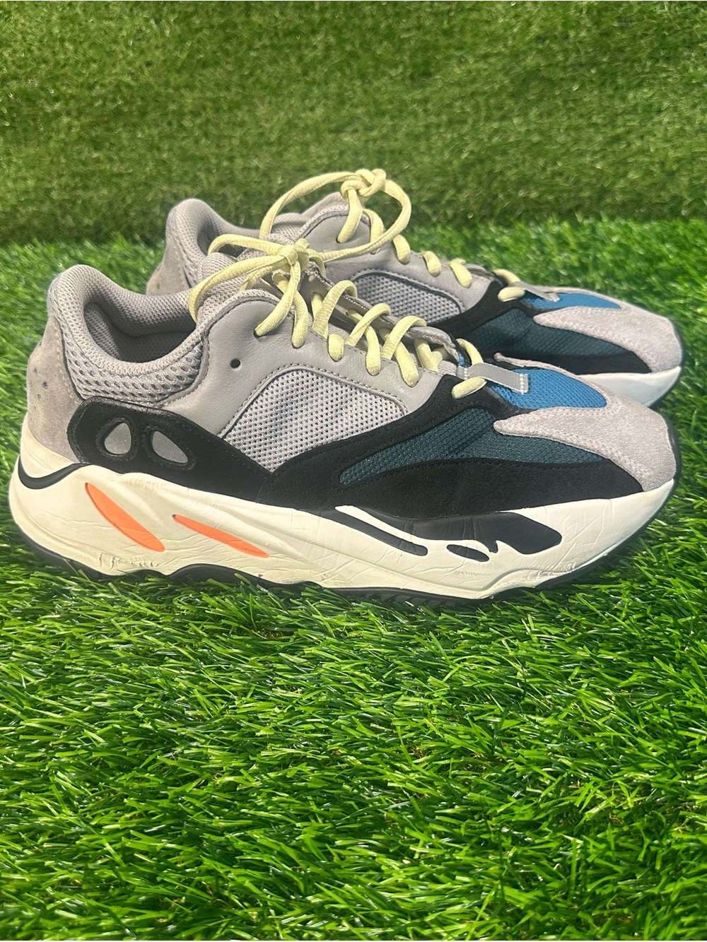 Adidas Yeezy Boost 700 Gray Black Teal with Orange Accents